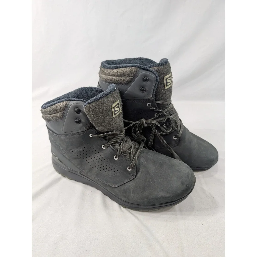 Salomon Utility CS WP Winter Boots Gray Winter Contagrip Waterproof Mens US 14
